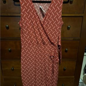 Banana Republic Sheath Dress NEW Silky Stretch Casual Orange Geo NWT M